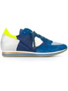 Philippe Model Contrast Panel Sneakers, Men's, Size: 41, Blue, Leather/rubber/cotton