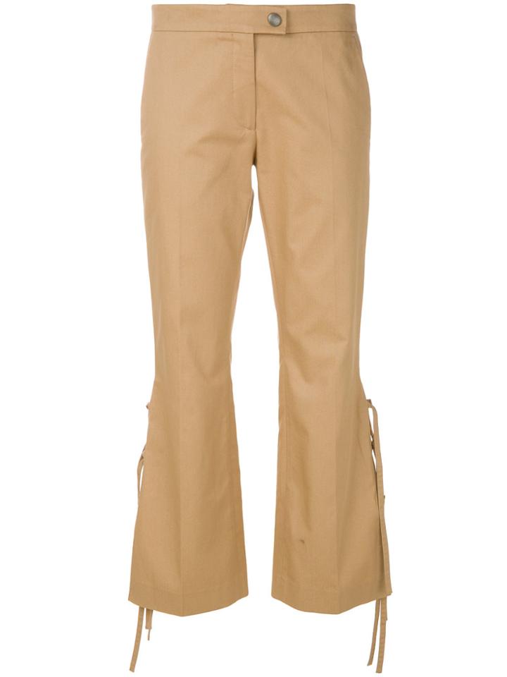 Marco De Vincenzo Lace-tied Tailored Trousers - Nude & Neutrals