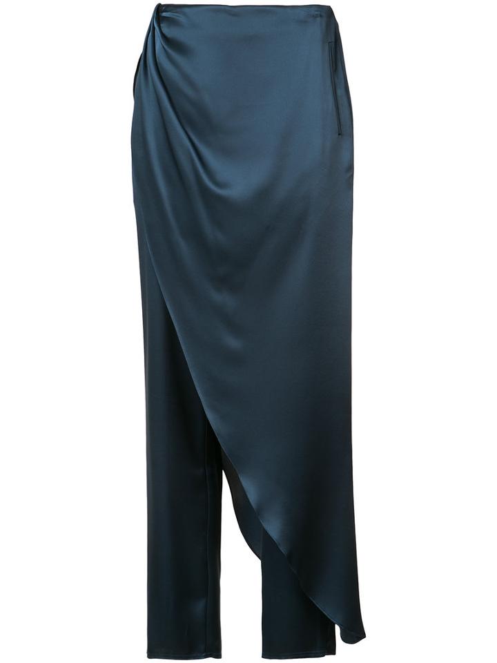 Baja East - Satin Layered Trousers - Women - Polyethylene/triacetate - 2, Blue, Polyethylene/triacetate