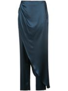 Baja East - Satin Layered Trousers - Women - Polyethylene/triacetate - 2, Blue, Polyethylene/triacetate