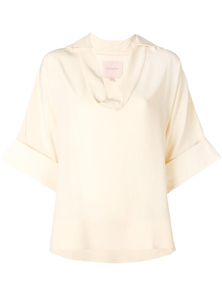 Roksanda Oversized Short-sleeve Blouse - Nude & Neutrals