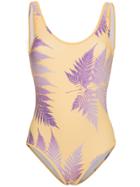 Double Rainbouu Gold Class Palm Leaves Print One-piece - Yellow &