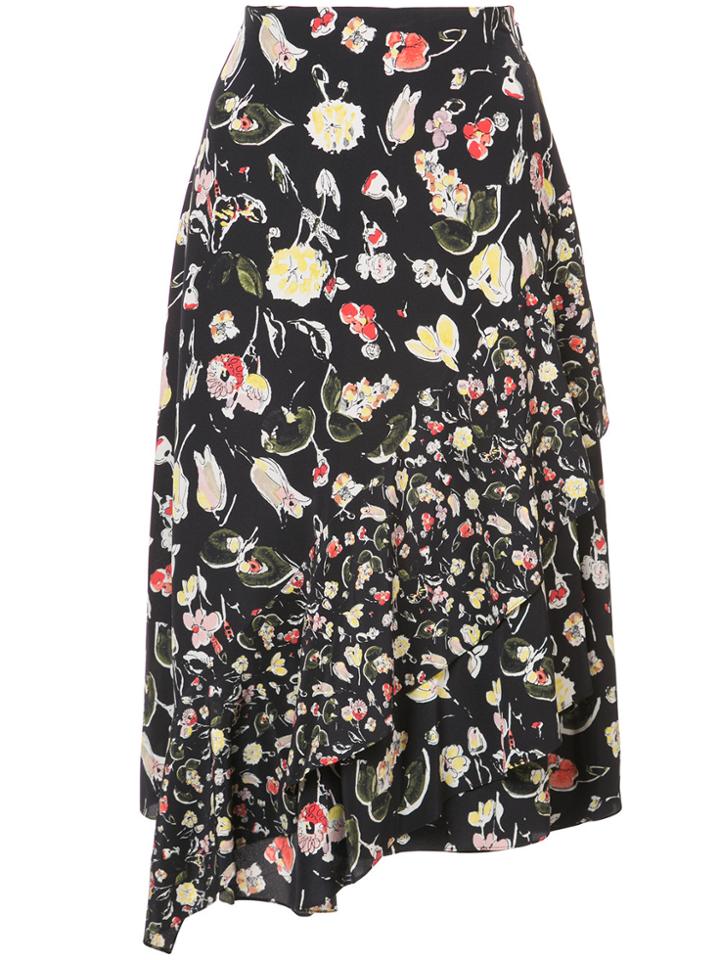 Jason Wu Grey Flared Floral Skirt - Black