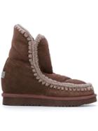 Mou Concealed Heel Eskimo Boots - Brown