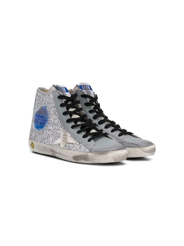 Golden Goose Kids Superstar Hi-top Sneakers - Silver