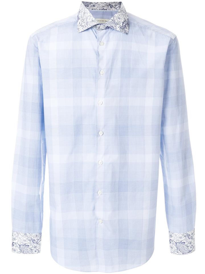 Etro Check Print Shirt - Blue