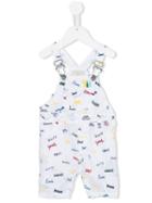 Stella Mccartney Kids - Name Embroidery Dungaree Romper Suit - Kids - Cotton/polyester - 6 Mth, White