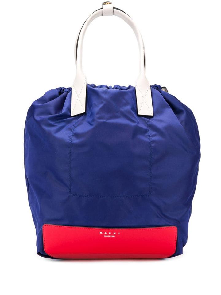 Marni Drawstring Two-tone Backpack - Blue