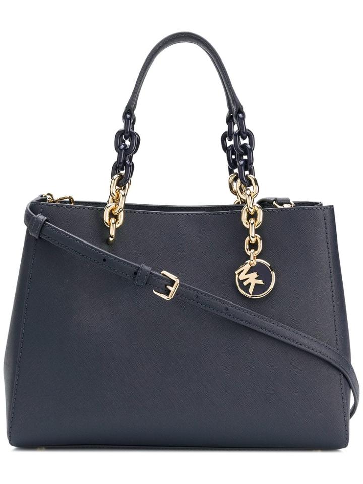 Michael Michael Kors Cynthia Saffiano Leather Satchel - Blue