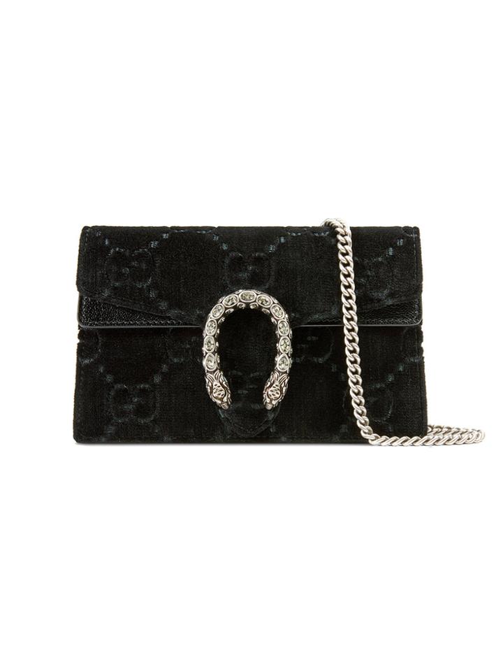 Gucci Dionysus Gg Velvet Super Mini Bag - Black