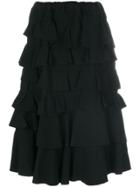 Comme Des Garçons Comme Des Garçons Tiered Midi-skirt - Black
