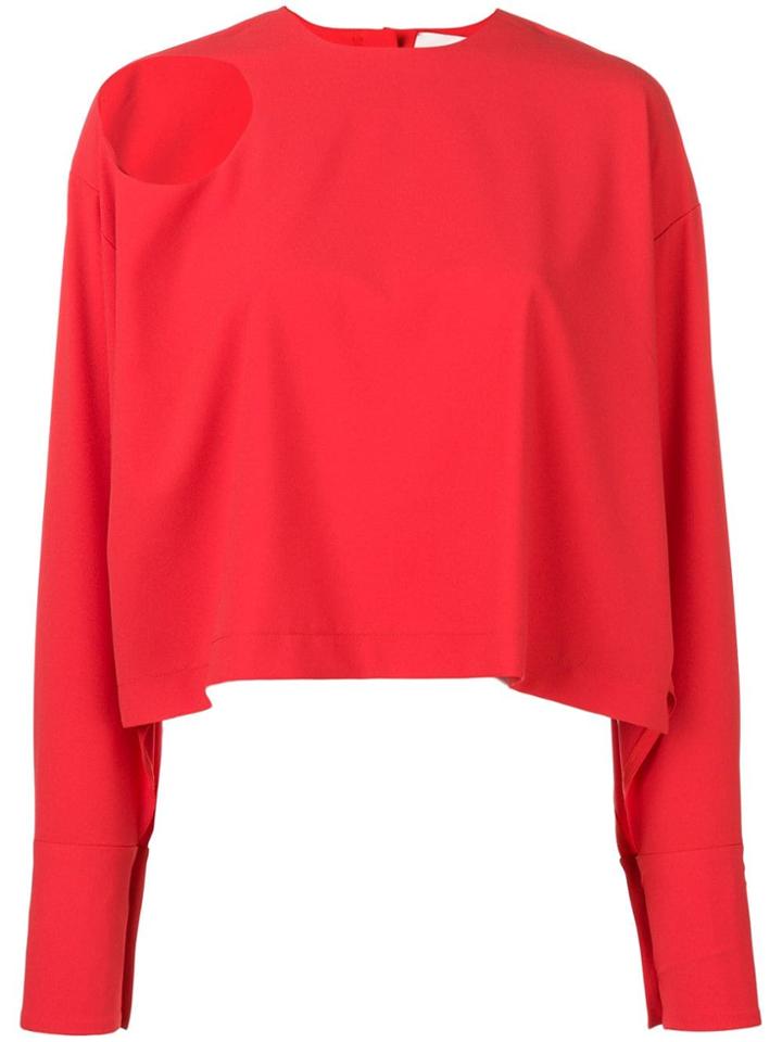 A.w.a.k.e. Shoulder Cut-out Detail Blouse - Red