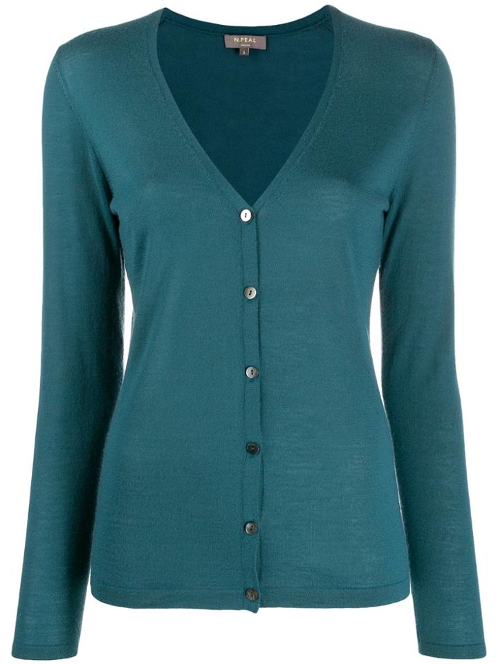 N.peal Superfine Cashmere Cardigan - Green