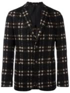 Z Zegna Plaid Single Breasted Blazer, Men's, Size: 50, Black, Cupro/alpaca/wool/spandex/elastane