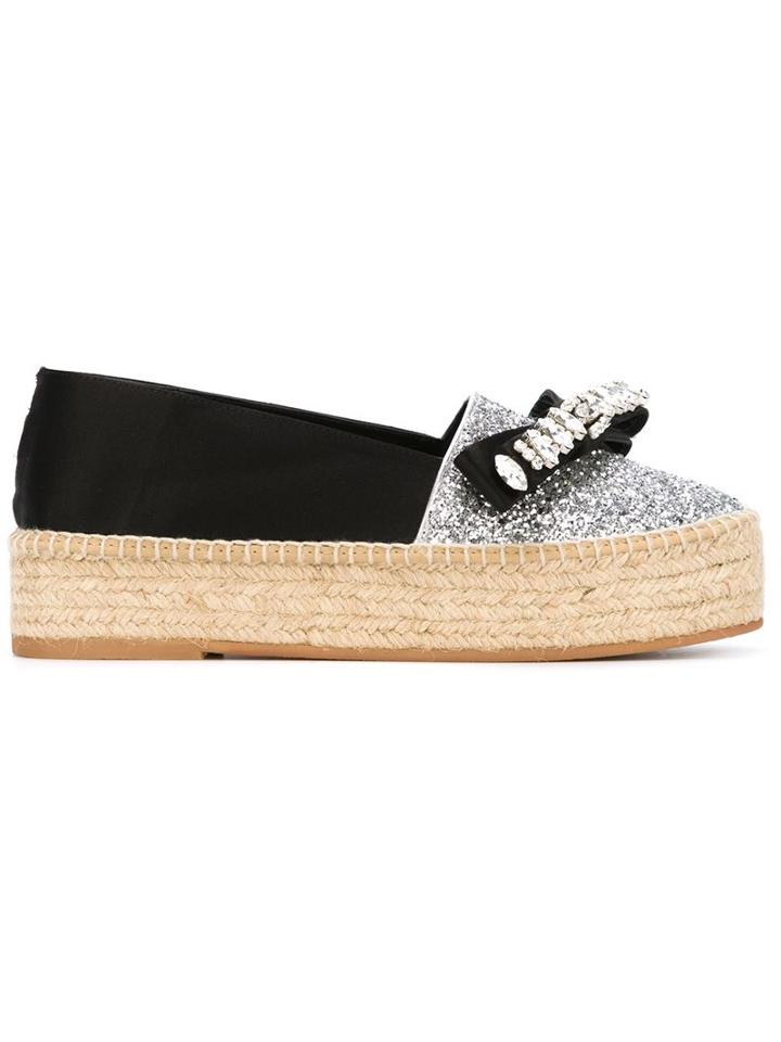 Sebastian Milano Bow Detail Glitter Espadrilles