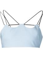 David Koma Lace-up Bralette Top - Blue