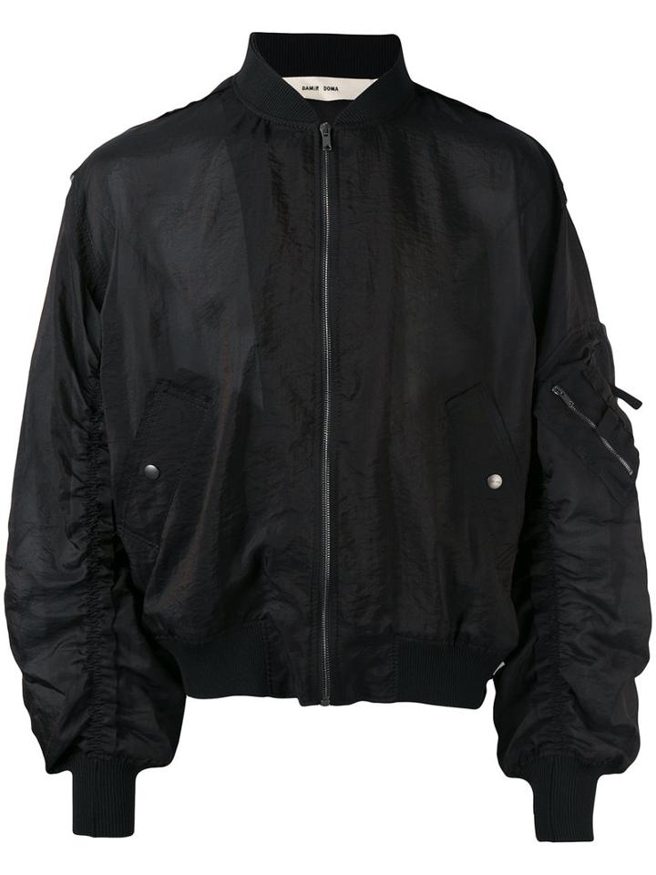 Damir Doma Military Bomber Jacket, Men's, Size: Small, Black, Silk/polyamide