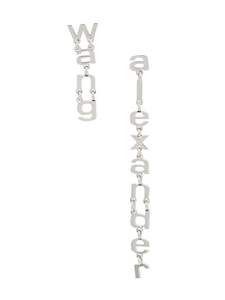 Alexander Wang Letter Logo Earrings - Silver