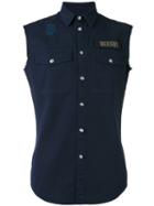 Versus - Logo Patch Shirt - Men - Cotton/spandex/elastane - 52, Blue, Cotton/spandex/elastane