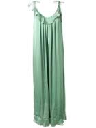 Mitos Long Length Frilled Beach Dress - Green