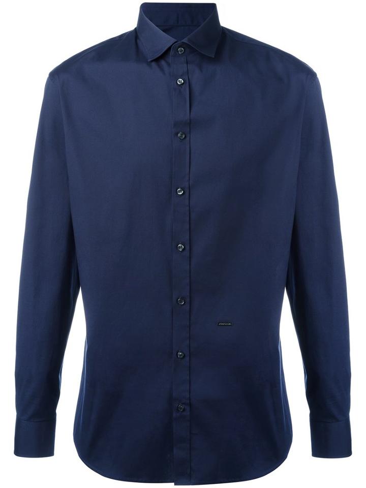 Dsquared2 Tailored Shirt, Men's, Size: 50, Blue, Cotton/spandex/elastane
