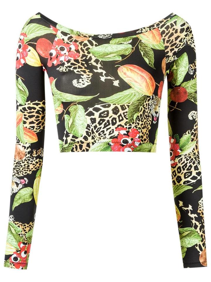 Isolda - Printed Crop Top - Women - Polyamide/spandex/elastane - 40, Black, Polyamide/spandex/elastane