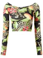 Isolda - Printed Crop Top - Women - Polyamide/spandex/elastane - 40, Black, Polyamide/spandex/elastane