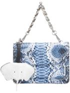 Christian Siriano Snakeskin Effect Shoulder Bag, Women's, Blue, Pvc