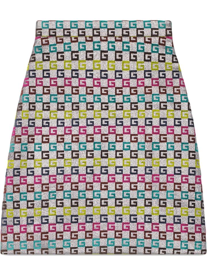 Gucci Velvet G Lurex Skirt - Metallic