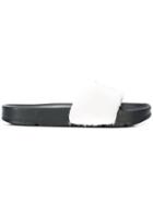 Baja East Fila Edition Faux Fur Slides - White