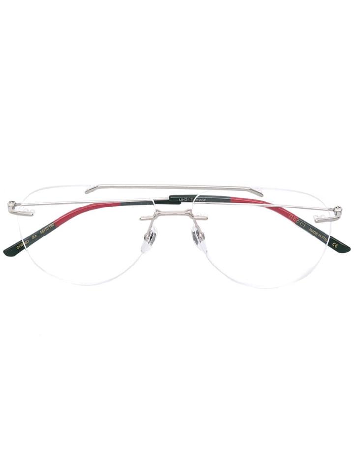 Gucci Eyewear Aviator-style Glasses - Silver