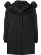Loro Piana Midi Fur Detailed Coat - Black