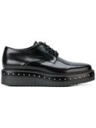 Albano Studded Lace-up Platform Shoes - Black