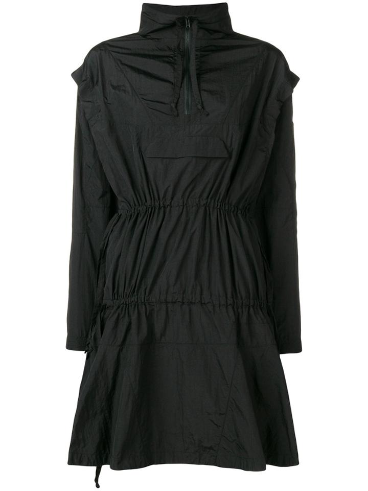 P.a.m. Zipped Neck Flared Dress - Black