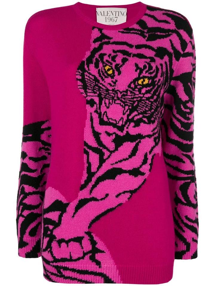 Valentino Tiger Intarsia Sweatshirt - Pink