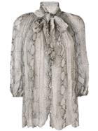 Zimmermann Tie-up Sheer Blouse - Grey