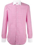 Etro Checked Shirt, Men's, Size: 44, Pink/purple, Cotton