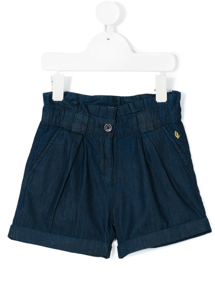 Carrèment Beau - High-waisted Denim Shorts - Kids - Cotton - 4 Yrs, Blue