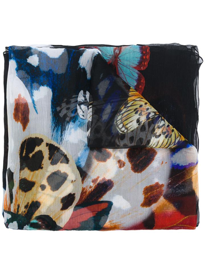 Roberto Cavalli Butterfly Print Scarf - Multicolour