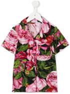 Dolce & Gabbana Kids Rose Print Shirt, Girl's, Size: 8 Yrs, Pink/purple