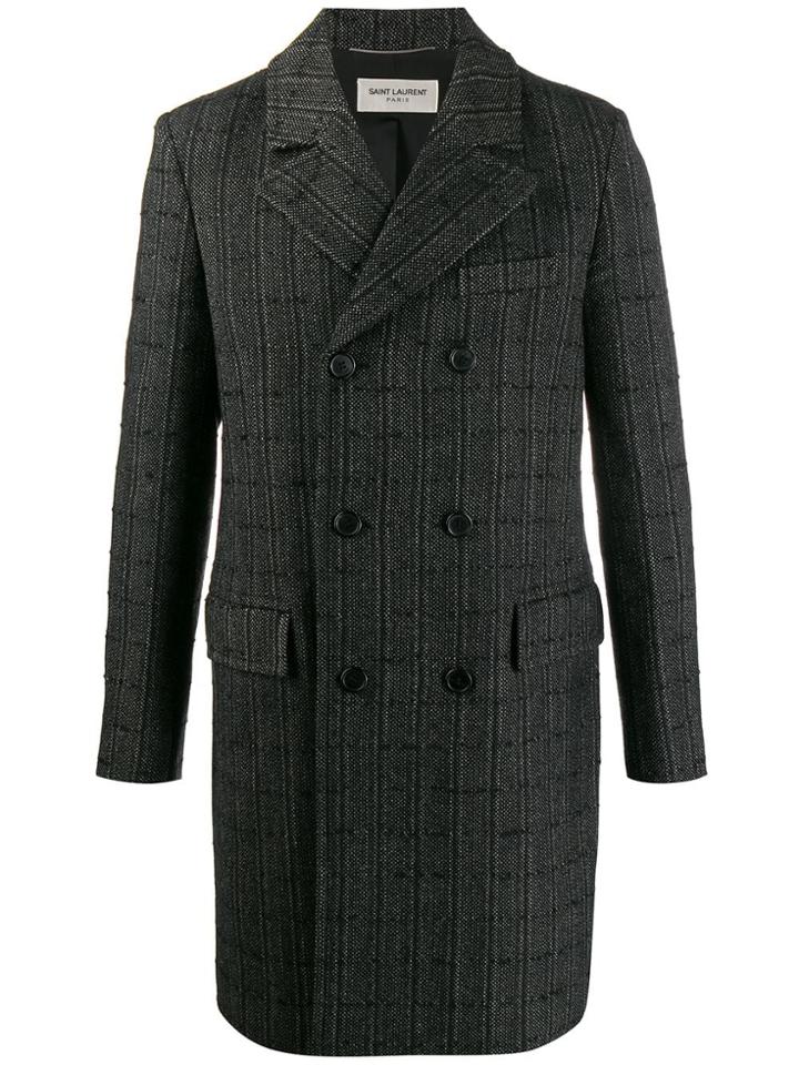Saint Laurent Double-breasted Midi Coat - Black