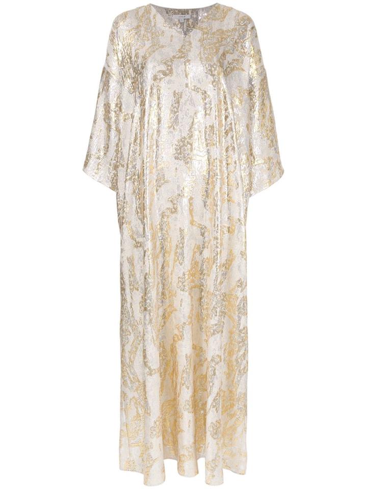 Layeur Long Jacquard Dress - Silver