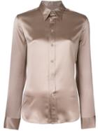 Ralph Lauren Purple Classic Button Down Shirt, Women's, Size: 10, Nude/neutrals, Silk/spandex/elastane