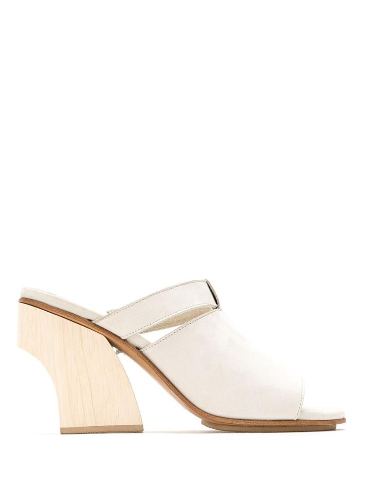 Mara Mac Leather Mules - White