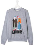 Fendi Kids Teen Friends Print Sweatshirt - Grey