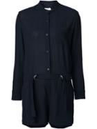 A.l.c. Belted Shirt Playsuit, Women's, Size: 8, Blue, Viscose/cotton