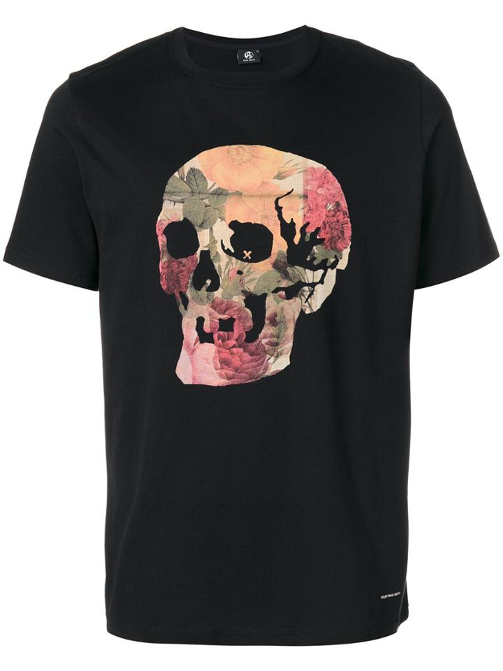 Ps By Paul Smith Floral Skull T-shirt - Black