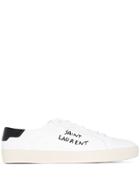 Saint Laurent Slp Signat Lthr Lt Snkr - White
