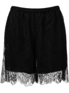 Philosophy Di Lorenzo Serafini Elasticated Waistband Lace Shorts, Women's, Size: 36, Black, Polyamide/polyester