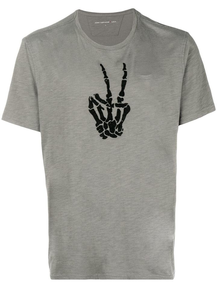 John Varvatos Skeleton Hand Print T-shirt - Green